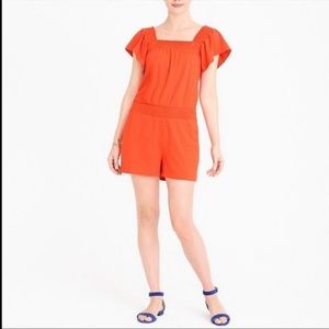 J. Crew Orange Red Romper